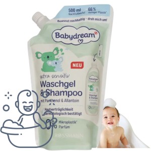 Babydream Extra Sensitive Delikatny Żel I Szampon 500ml Zapas Uzupełniacz