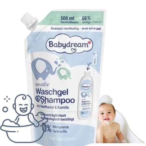 Babydream Żel Do Mycia Od Stóp Do Głowy Zapas 500ml Uzupełniacz