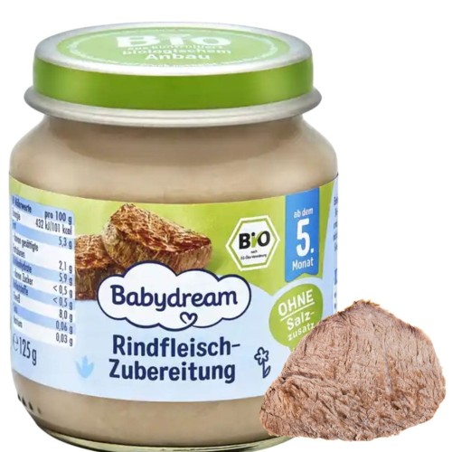 Babydream Bio Delikatna Wołowina 5m 125g Omega 3 Obiadek Dla Niemowląt