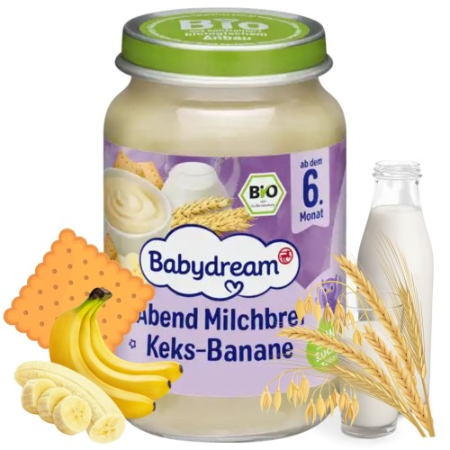 Babydream Bio Kolacja Kaszka Manna Zbożowa Z Keksami I Bananami 6m