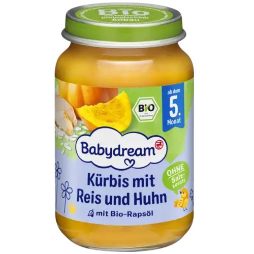 Babydream Bio Kremowa Dynia Z Ryżem I Kurczakiem 5m Obiadek Dla Niemowląt