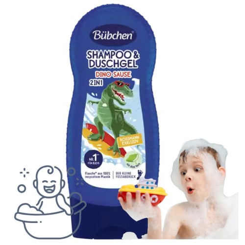 Bubchen Kids Szampon Do Włosów I Żel Do Mycia 2w1 Dino Sause 230ml
