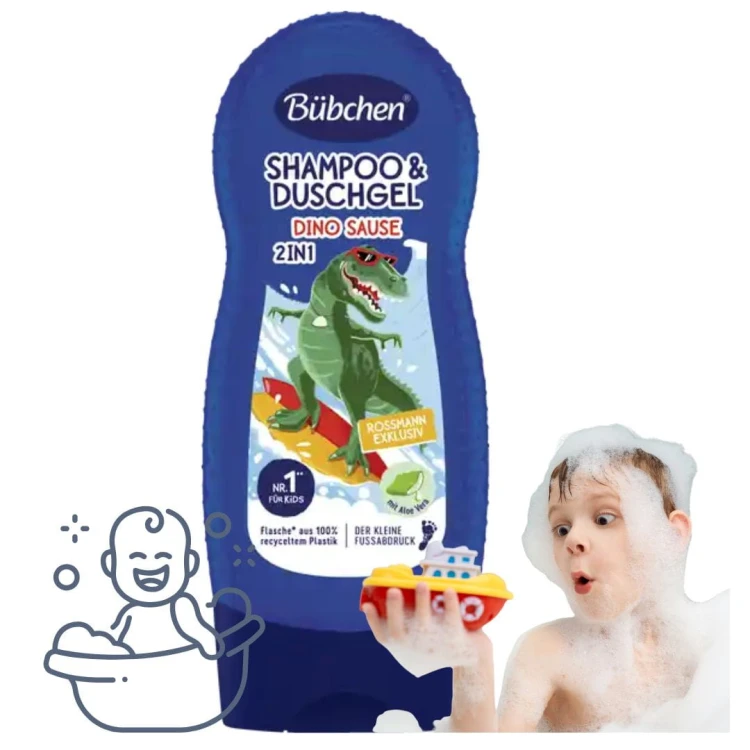 Bubchen Kids Szampon Do Włosów I Żel Do Mycia 2w1 Dino Sause 230ml