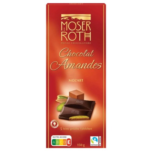 Moser Roth Mozart Czekolada Ciemna Krem Pistacjowy Pistacje Marcepan Nugat