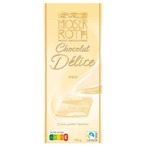 Moser Roth Chocolat Delice Biała Czekolada Z Delikatnym Lekkim Musem 150g