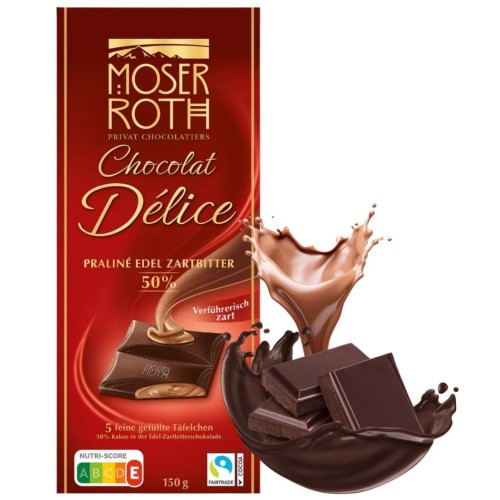 Moser Roth Delice Edel Zartbitter 50% Ciemna Czekolada I Mus Krem ...