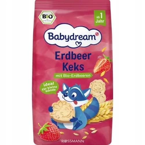 Babydream Bio Keksy Ciasteczka Zwierzęta Z Truskawkami 125g