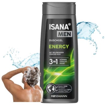 Isana Men Energy Żel Pod Prysznic I Szampon Dla Mężczyzn Świeżość I Energia