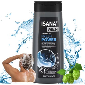 Isana Men Fresh Power Wzmacniający Szampon Do Włosów Ekstrakt Z Chmielu