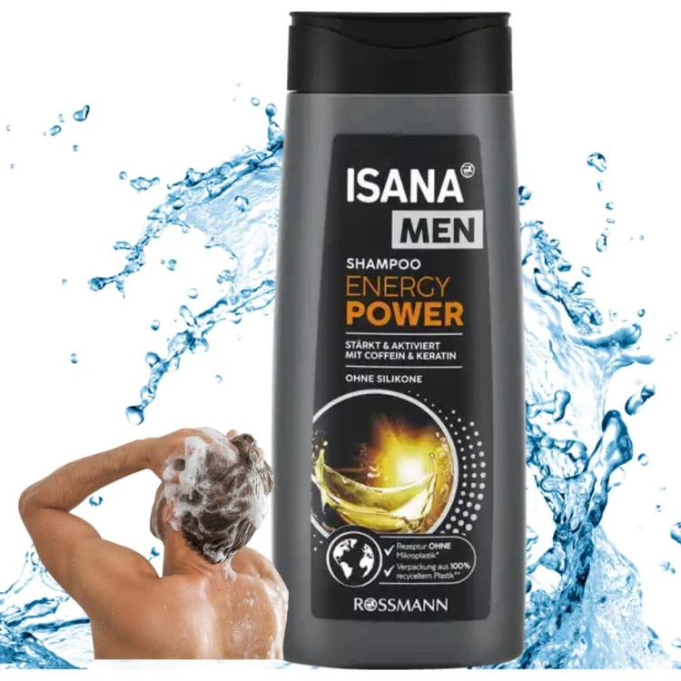 Isana Men Energy Power Szampon Do Włosów Dla Mężczyzn Z Kofeina I Keratyną
