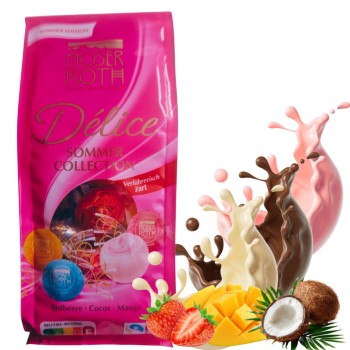 Moser Roth Delice Sommer Collection Kule Praliny Mix Kokos Mango Truskawka 10szt