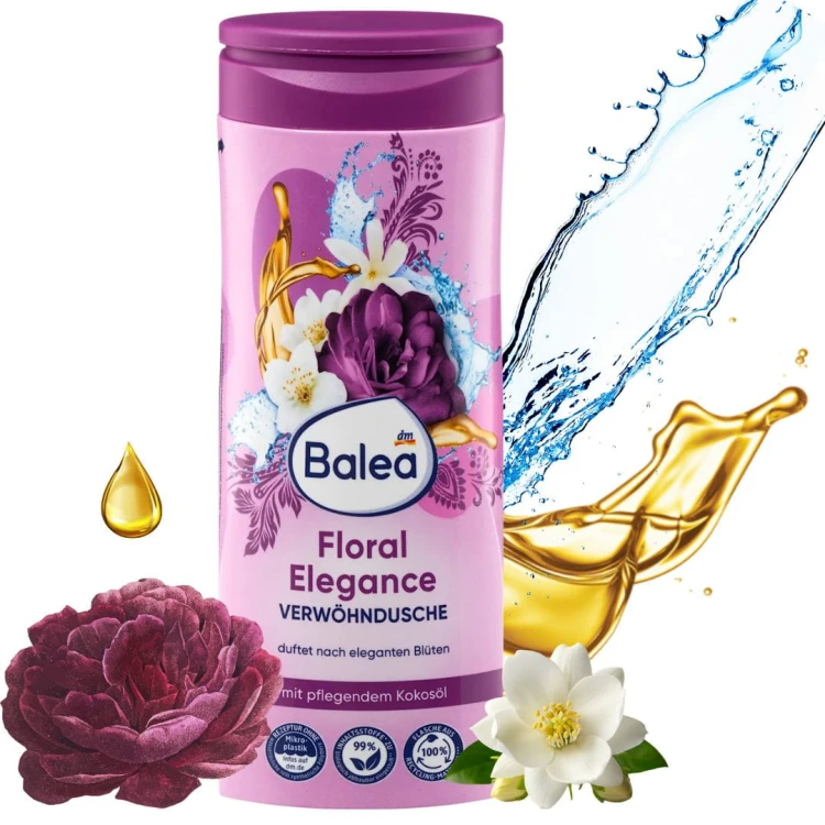 Balea Floral Elegance Żel Pod Prysznic Perfumowany Kwiatowy Zapach 300 ml