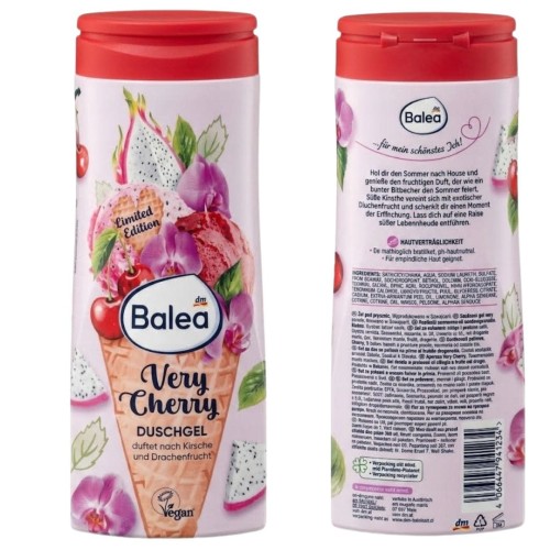 Balea Verry Cherry Żel Pod Prysznic Wiśnia Pitaja Sorbet Lodowy 300 ml