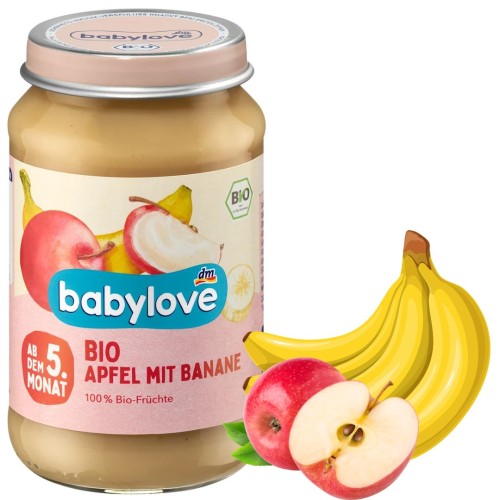Babylove Bio Mus Owocowy Deser Dla Dzieci Jabłko Banan 5m 190g