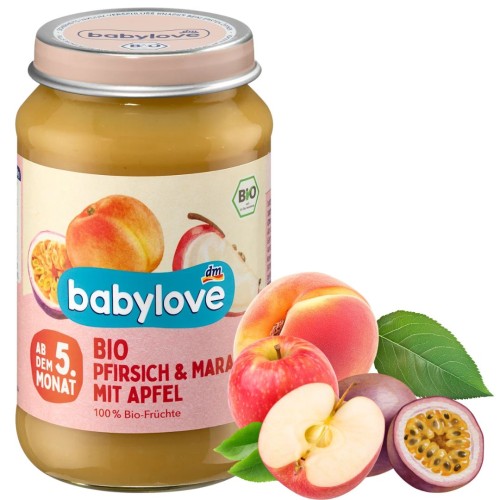 Babylove Bio Deser Owocowy Mus Dla Dzieci Brzoskwinia Maracuja Jabłko 5m