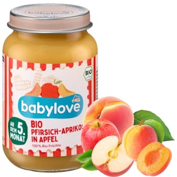 Babylove Bio Deser Owocowy Mus Dla Dzieci Brzoskwinia Morela Jabłko 5m
