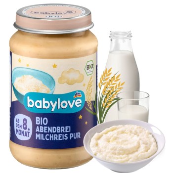 Babylove Bio Kolacja Mleczna Kaszka Na Noc Ryż Na Mleczku Bez Cukru 8m