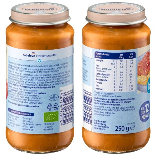 Babylove Bio Spaghetti Bolognese Z Wołowiną Pożywny Obiadek Po 12m