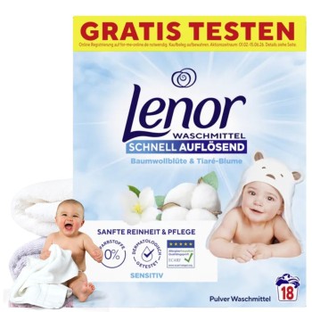 Lenor Proszek Do Prania Dla Niemowląt I Alrgików Bawełna Tiara Sensitive 18 Prań
