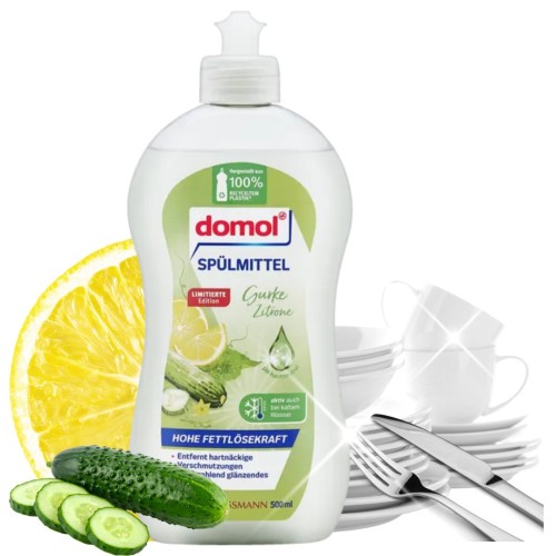 Domol Płyn Do Mycia Naczyń Cytryna Ogórek Skuteczny W Niskiej Temperaturze 500ml