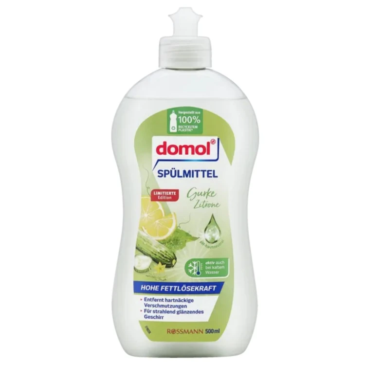 Domol Płyn Do Mycia Naczyń Cytryna Ogórek Skuteczny W Niskiej Temperaturze 500ml
