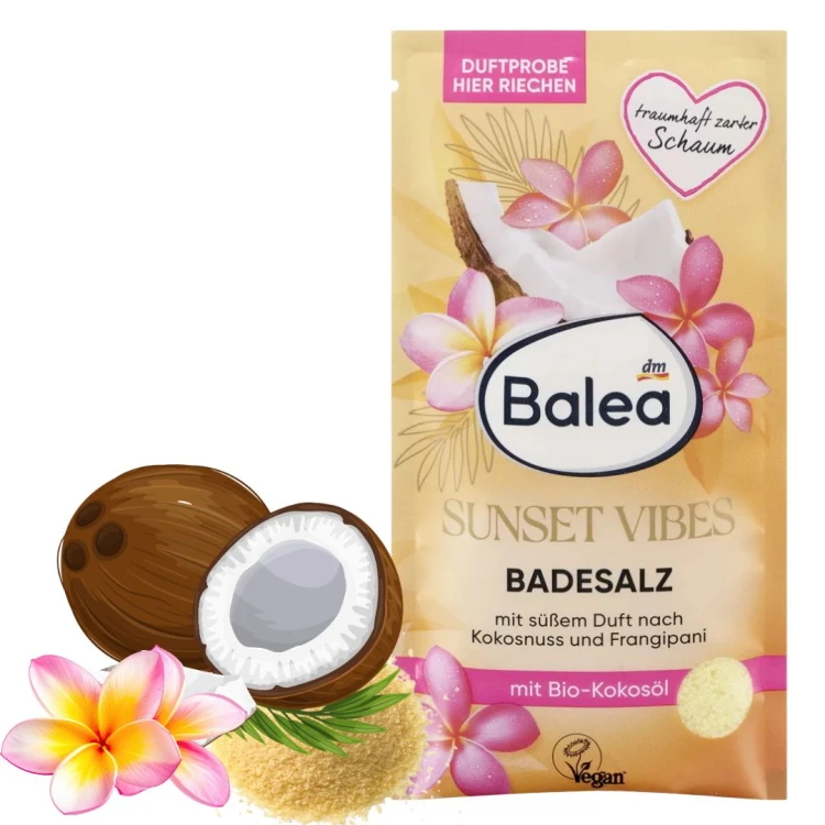 Balea Sunset Vibes Relaksująca Sól Do Kąpieli Do Wanny Olejek Kokosowy