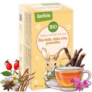 Apotheke Bio Herbatka Bajkowa Dla Dzieci Na Przeziębienia Ślaz Dzika Róża