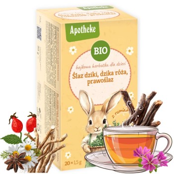 Apotheke Bio Herbatka Bajkowa Dla Dzieci Na Przeziębienia Ślaz Dzika Róża