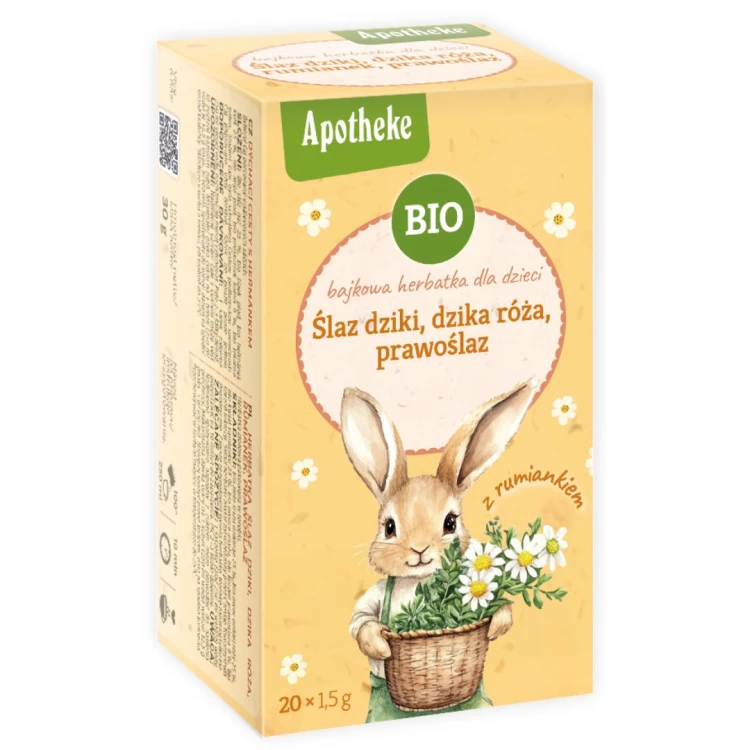 Apotheke Bio Herbatka Bajkowa Dla Dzieci Na Przeziębienia Ślaz Dzika Róża