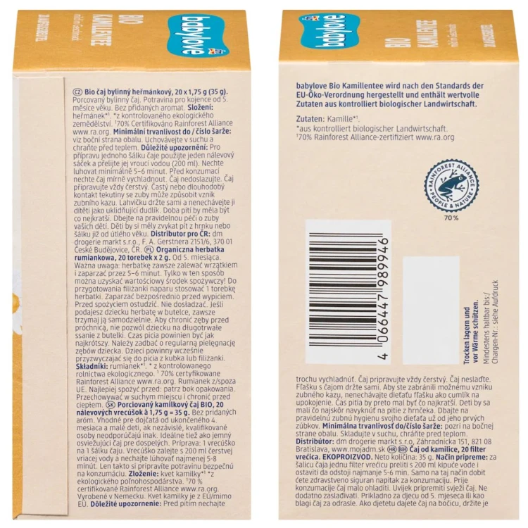 Babylove Bio Organiczna Herbatka Rumiankowa W Saszetkach Od 5m