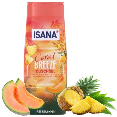 Isana Coral Breeze Kremowy Żel Pod Prysznic Do Mycia Ananas Melon Miodowy