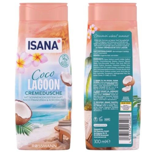 Isana Coco Lagoon Kremowy Żel Pod Prysznic Do Mycia Kokos Frangipani 300 ml