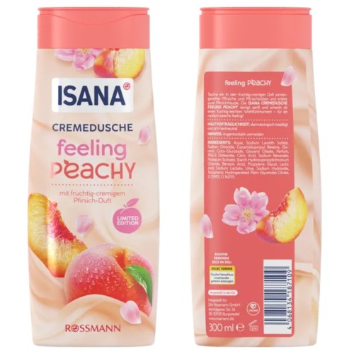 Isana Feeling Peachy Kremowy Żel Pod Prysznic Do Mycia Brzoskwinia 300 ml
