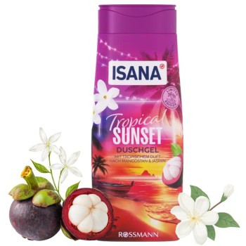 Isana Tropical Sunset Kremowy Żel Pod Prysznic Do Mycia Mangostan Jaśmin 300 ml