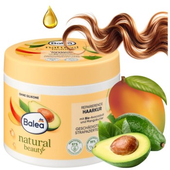Balea Natural Beauty Maska Masło Włosy Zniszczone Avocado Mango Odżywka 300ml