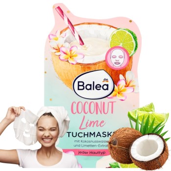 Balea Coconut Lime Maska W Płacie Do Twarzy Woda Kokosowa Limetka