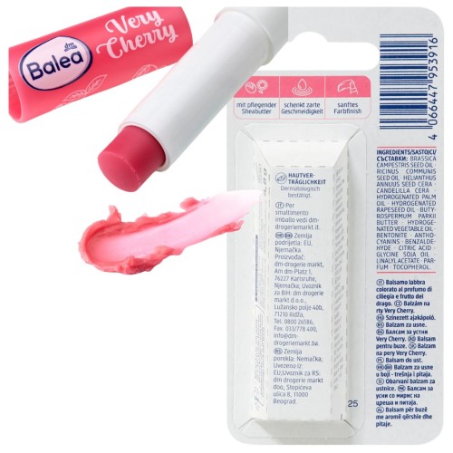 Balea Very Cherry Balsam W Sztyfcie Nawilżający Ochronny Do Ust Szminka