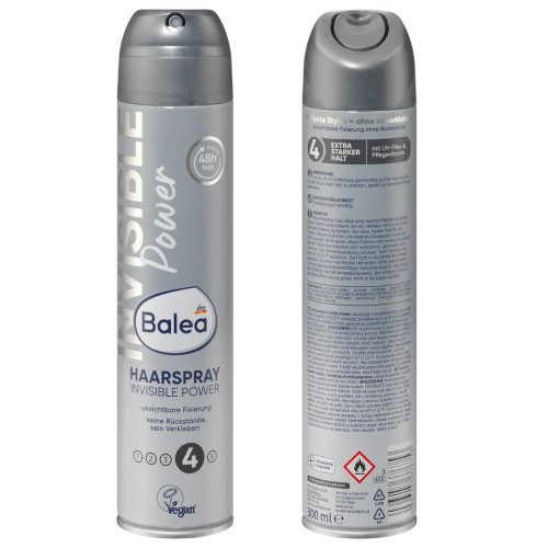 Balea Invisible Power Mocny Lakier Do Włosów Z UV I Witaminami Nie Skleja Nr 4