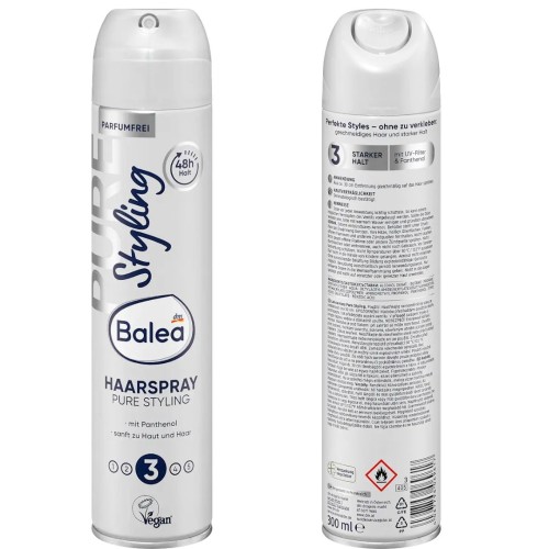 Balea Pure Styling Delikatny Lakier Do Włosów Z Panthenolem Bez Zapachu Nr 3