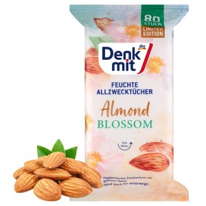 Denkmit Almond Blossom Mokre Ściereczki Chusteczki Czyszczące Migdał 80szt