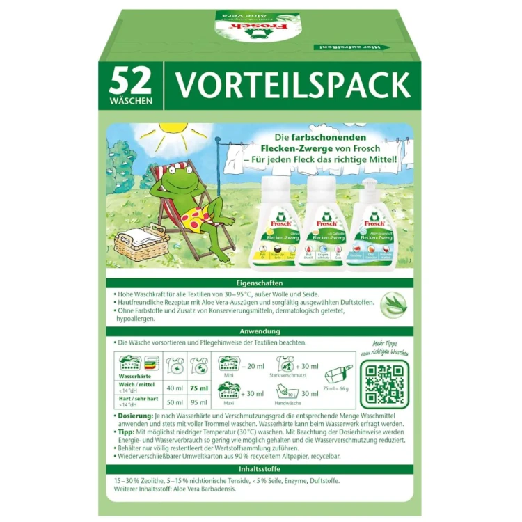 Frosch Hypoalergiczny Proszek Do Prania Aloe Vera Sensitive Universal 52 Prania