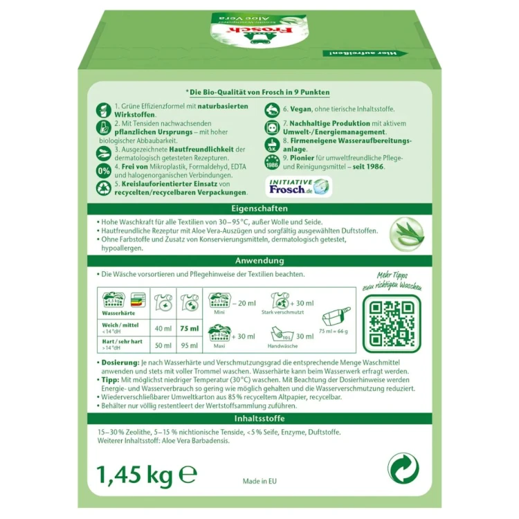 Frosch Hypoalergiczny Proszek Do Prania Aloe Vera Sensitive Universal 22 pr