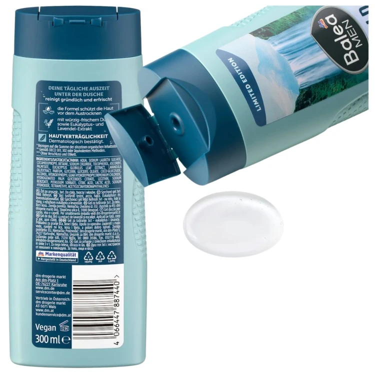 Balea Men Wild Refresh 3W1 Żel Pod Prysznic Szampon Ekstrakt Z Lawendy 300ml