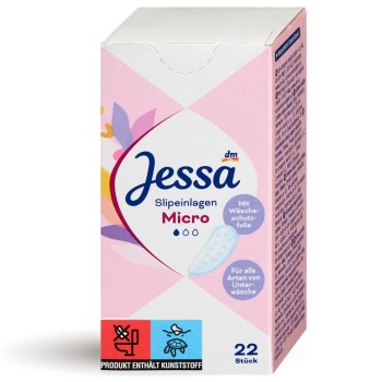 Jessa Mikro Slip Wkładki Higieniczne Cienkie Podpaski Mini 22 szt