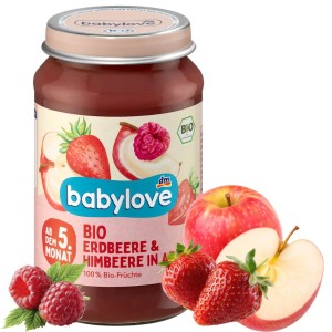 Babylove Bio Deser Owocowy Truskawka Malina Jabłko 6m 190g Mus 100% Owoców