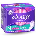 Always Daily Fresh Scent Wkładki Podpaski Zapachowe Pojedynczo Pakowane 20 szt