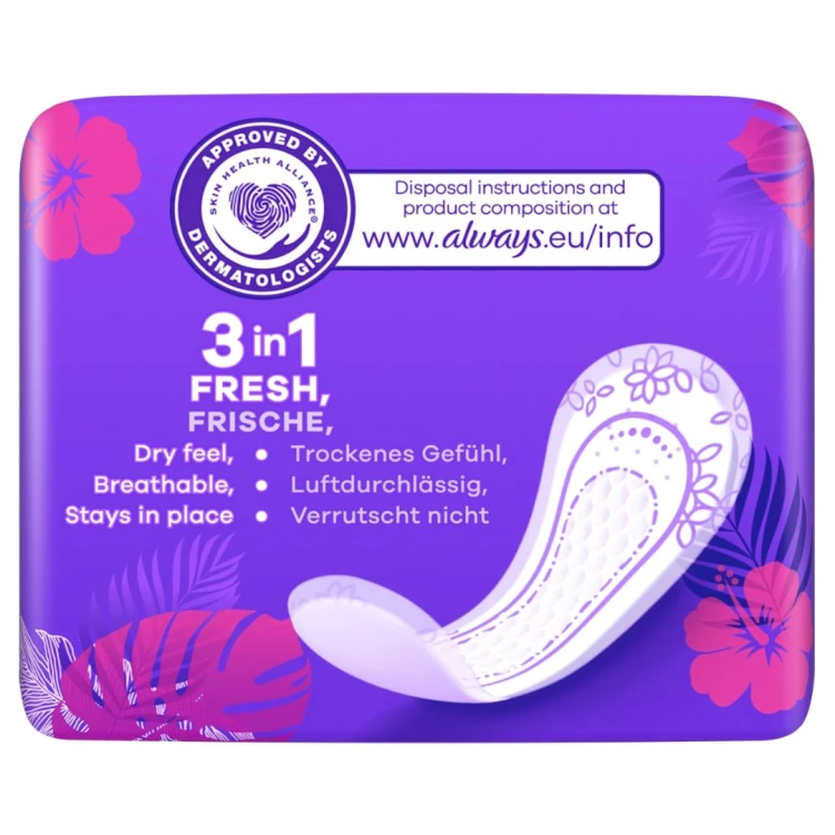 Always Daily Fresh Scent Wkładki Podpaski Zapachowe Pojedynczo Pakowane 20 szt