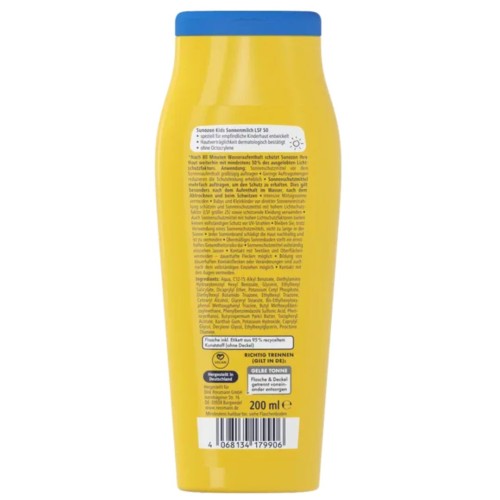 Sun Ozon Kids Mleczko Ochronne Na Słońce Spf Filtr 50 Przeciwsłoneczne Filtr 200ml