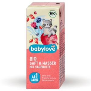 Babylove Bio Delikatny Sok Z Dziką Różą I Wodą Mineralną Soczek Ze Słomką