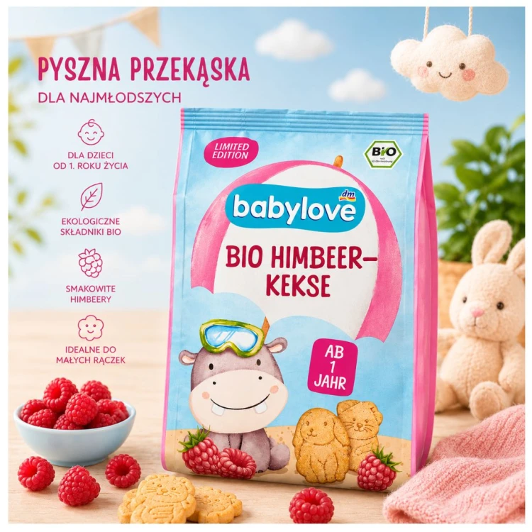 Babylove Bio Ciasteczka Malinowe Dla Dzieci Od 1 Roku Życia 125g Z Niemiec